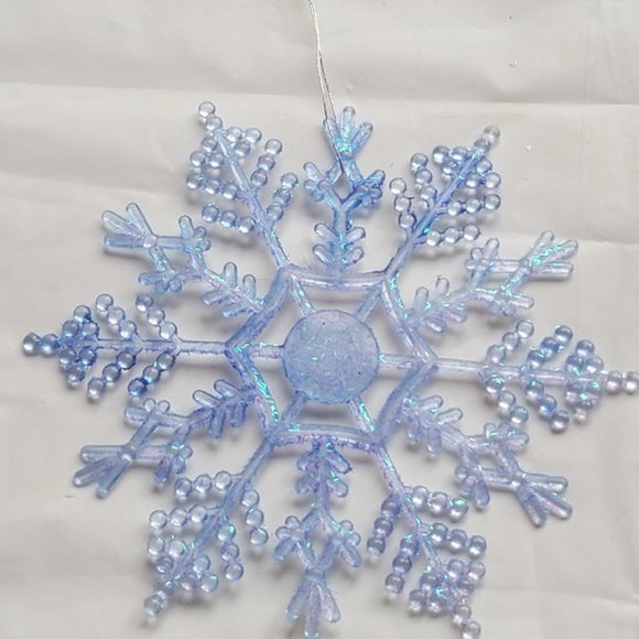 10 Large 3-1/2" Special Edition Pink Snowflake Christmas Tree Ornaments - Picture 2 of 12